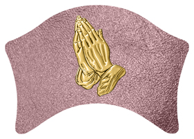 DABAN 516 GD SH OR Gold Praying Hands Shimmer Orchid Background